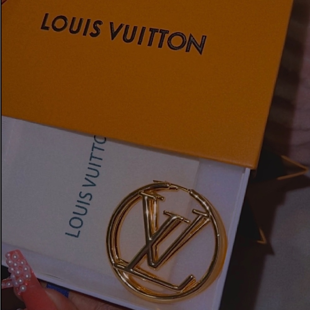 LV Logo Hoop Earrings